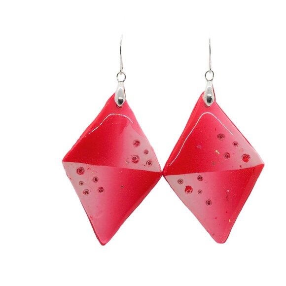 Faded Red Diamond Earrings - Picture 1 of 4